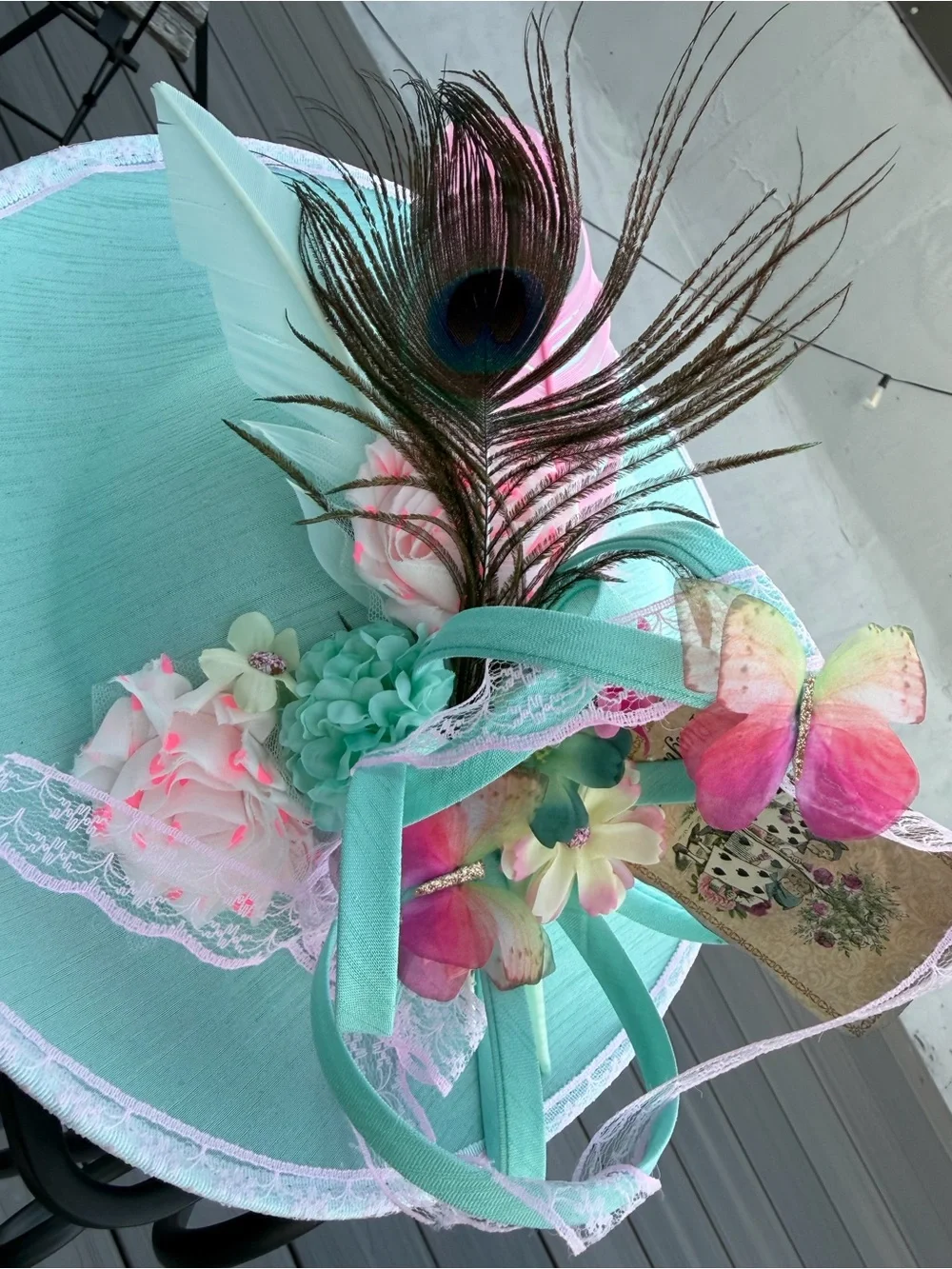 Aqua Feathered Fascinator Hat for Women - Elegant Event Headpiece
